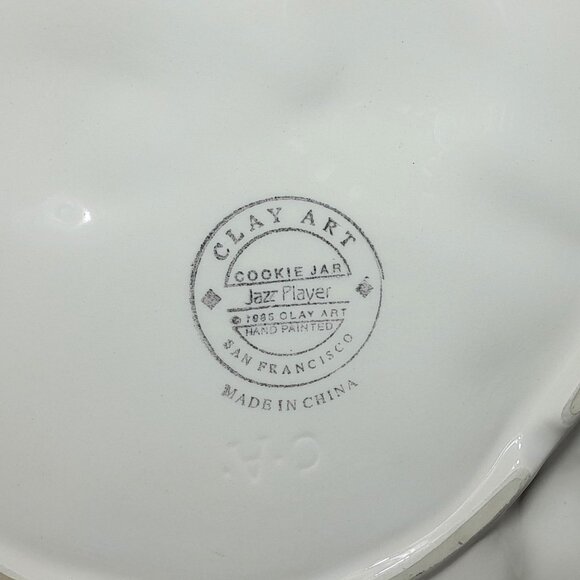 Jazz Player Cookie Plate Platter Clay Art San Francisco 1985 Hand Painted - Picture 6 of 9